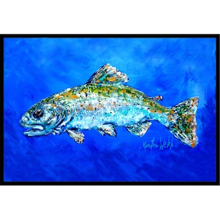 Carolines Treasures 24 x 36 in. Fish Headed Downstream Indoor Or Outdoor Doormat CA75930